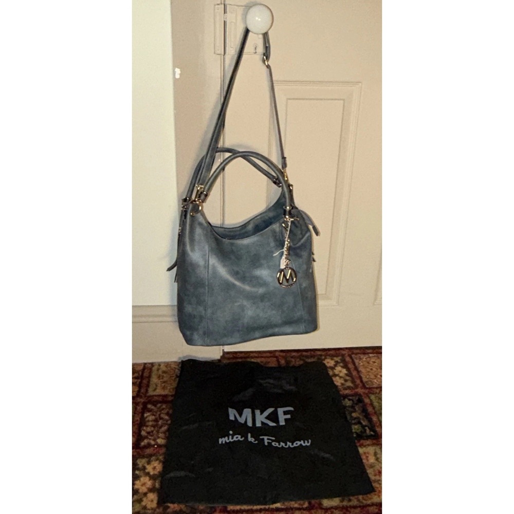 MKF Mia K Elise Hobo Bag Vegan Leather Green Dust Bag